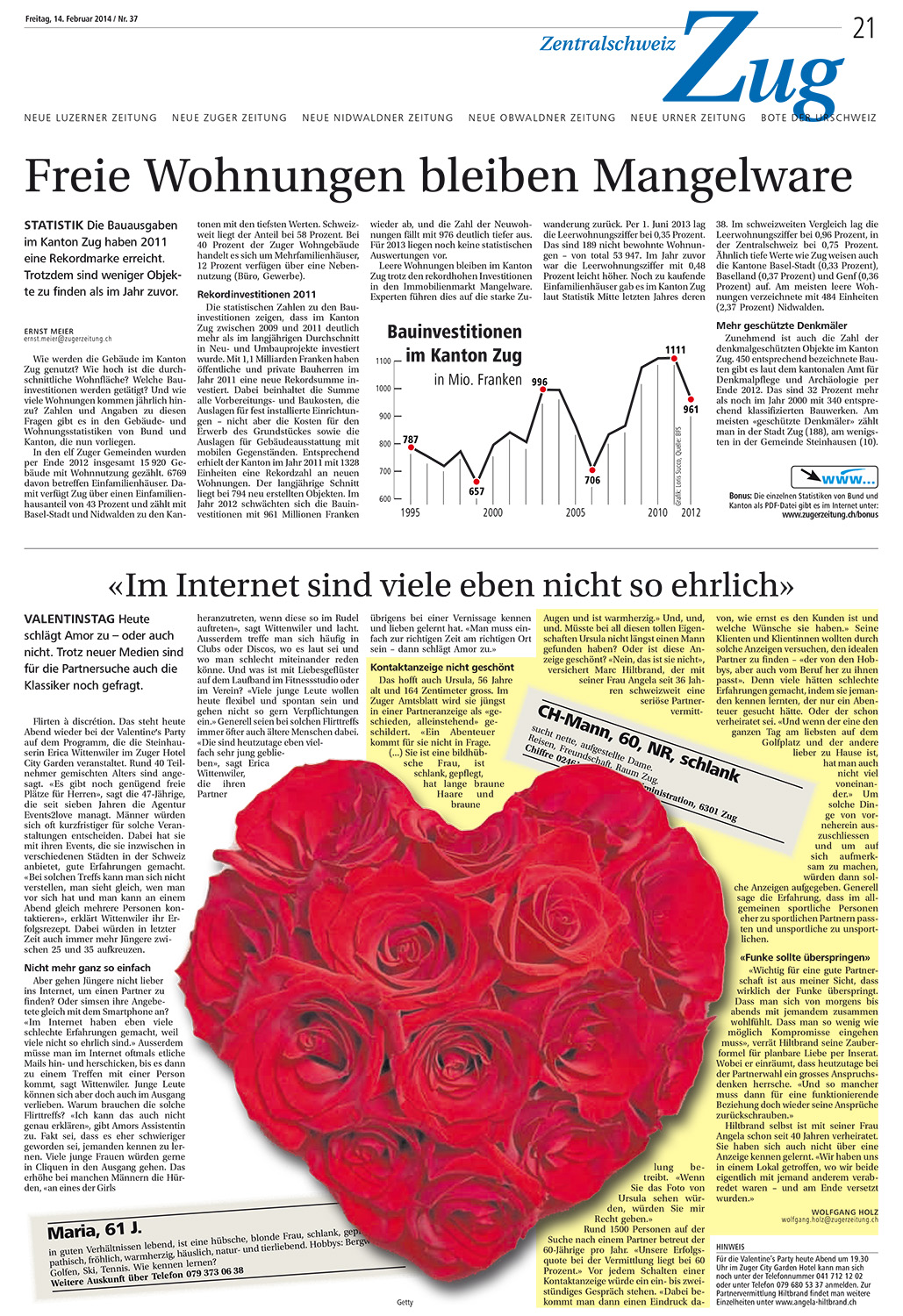 Neue Zuger Zeitung - Februar 2014